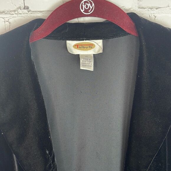Talbots Black Velvet Blazer Button Up Size 12 - Picture 5 of 6